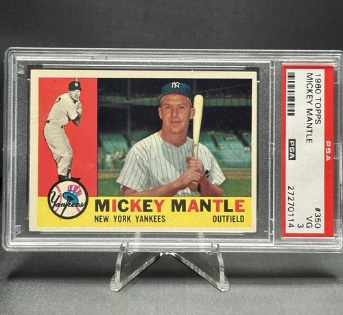 1960 Topps #350 Mickey Mantle PSA 3 VG - Nicely Centered
