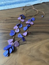 TAGUA NECKLACE statement natural nut jewelry Unique Gift Tagua Bella purple 42