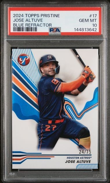 2024 Topps Pristine - Jose Altuve #17 Blue Refractor /75 PSA 10