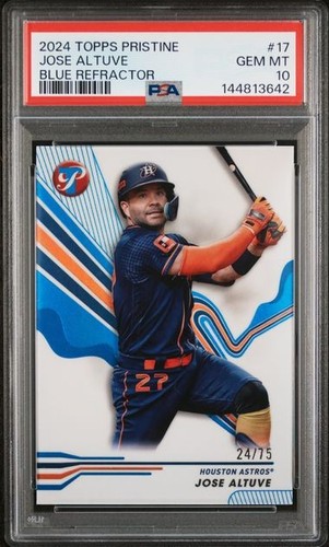 2024 Topps Pristine - Jose Altuve #17 Blue Refractor /75 PSA 10