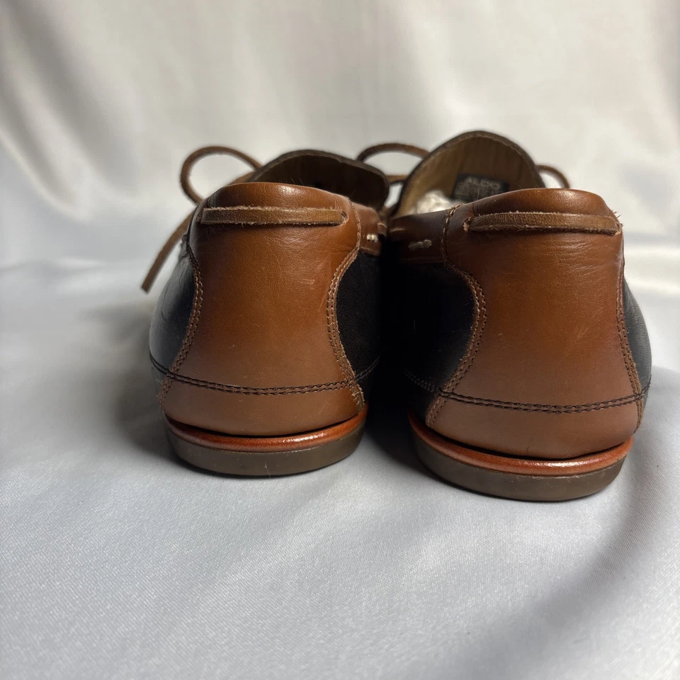 Mocassim ALDO Shoe Masculino Tamanho 10.5 M Couro Marrom Conforto - Imagem 2 de 4