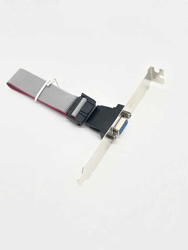 VGA Port HD15F Adapter to IDC16 12 Inch with Bracket Ribbon Cable Connector - Image 2 of 4