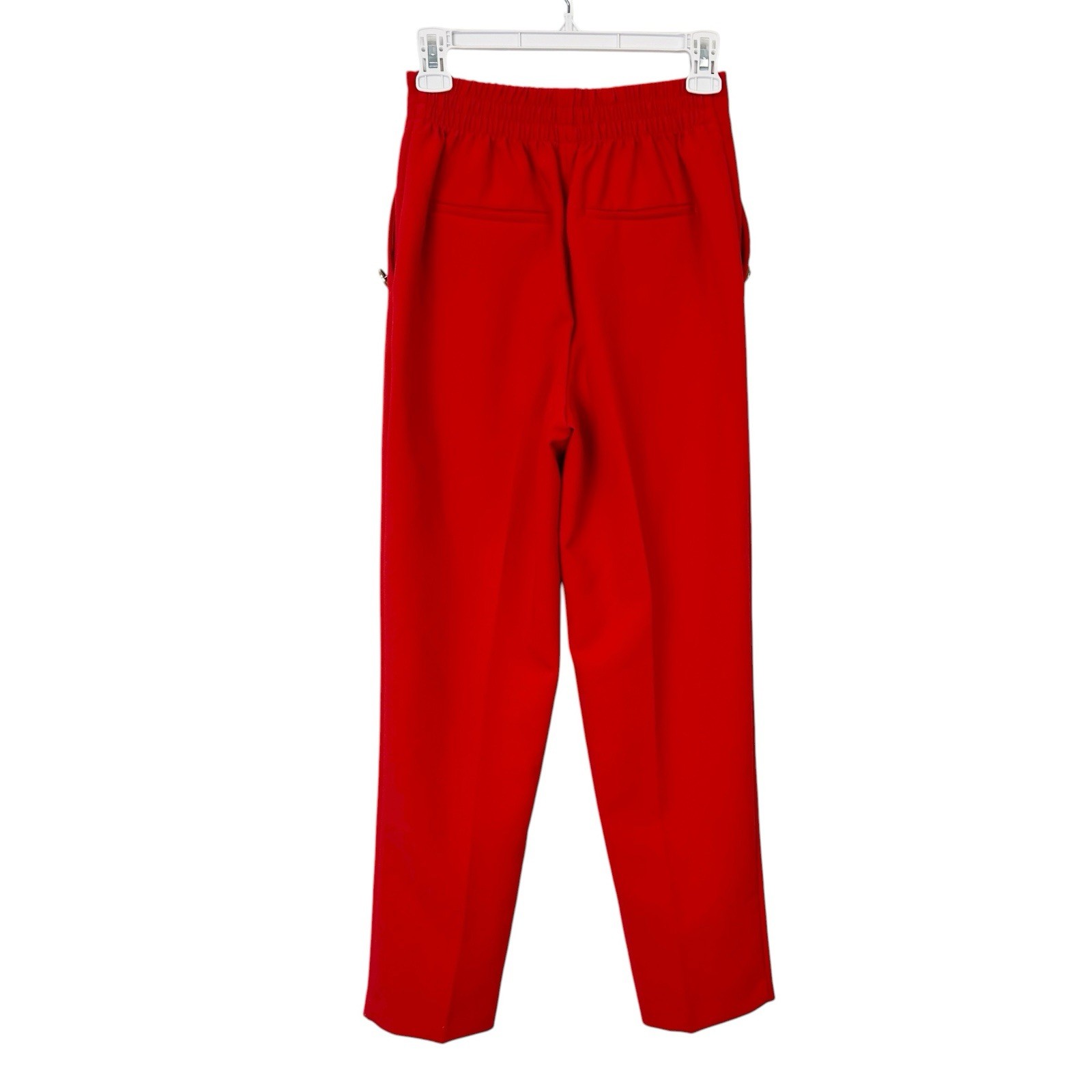 NEW Zara High Rise Ankle Pants Women’s Size XS Red Pull On Trousers thumbnail 2