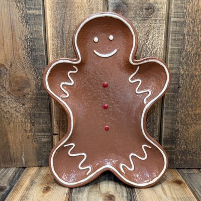 NEW!! POTTERY BARN MR. SPICE GINGERBREAD STONEWARE SERVING PLATTER 14'' CHRISTMAS