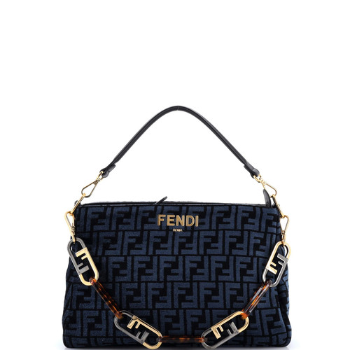 Fendi O'Lock Zip Shoulder Bag Zucca Chenille