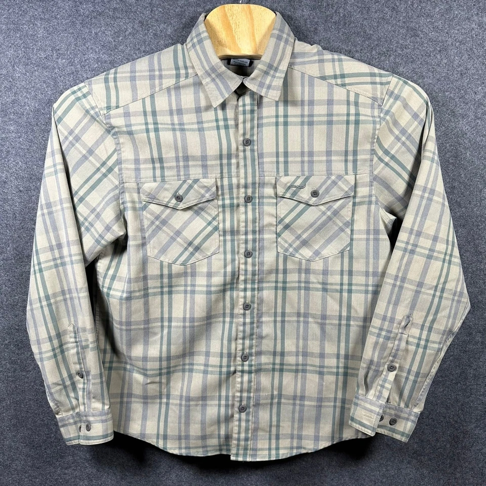 EXTERUS Outdoor Men's M Plaid Long Sleeve Button Up Shirt Fishing Hiking UPF 50 - Image 2 of 4