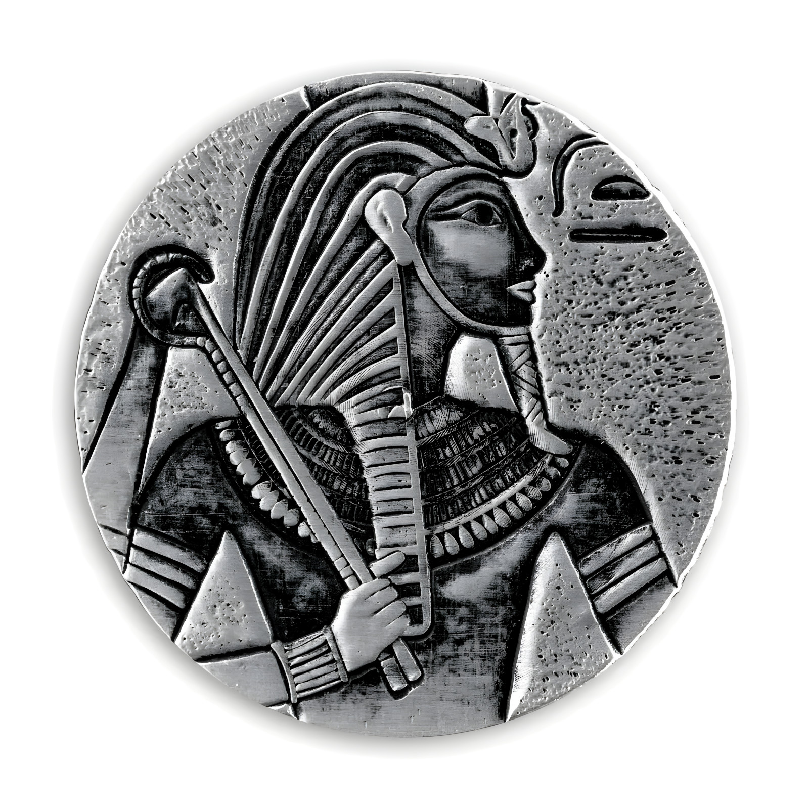 Egyptian Relics King Tut Silver Coin 5oz Scottsdale Mint USA hand-cast