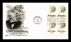 US COVER CARL SANDBURG CENTENNIAL OF BIRTH FDC BLOCK OF 4 ARTCRAFT