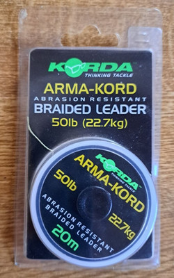 Neu 20m Korda Arma Kord Braider Leader Grün 22,7kg Karpfen Vorfach Boilievorfach
