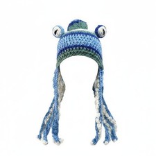 Tintenfisch M&uuml;tze lustiges Geschenk geh&auml;kelt Tentakel Beanie Handarbeit f&uuml;r Halloween, Cosplay