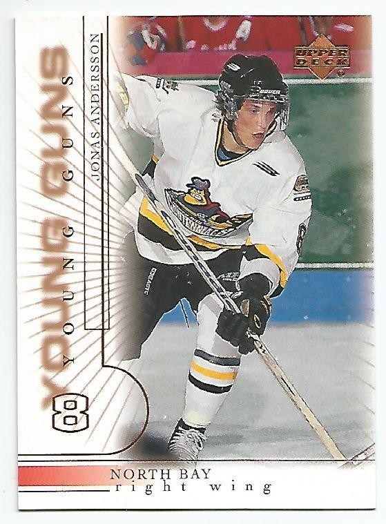 JONAS ANDERSSON RC #202 2000 UPPER DECK YOUNG GUNS