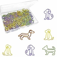 Cute Paper Clips Dog Shaped Decorative Bookmark Clips, Funny Gifts 60 pcs/box