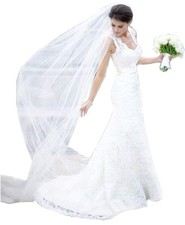 EllieHouse Womens 2 Tier Cathedral Wedding Bridal Veil E22 White