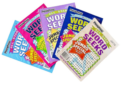 Lot of 5 Penny Press Dell All Star Word Search Seek Puzzle Books