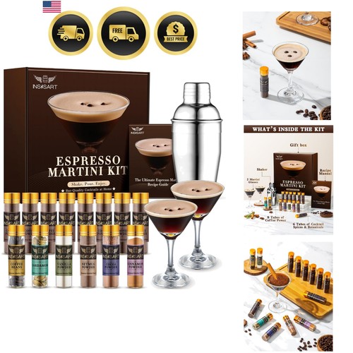 Espresso Martini Gift Kit - All-in-One Cocktail Maker with Espresso Mix & Bar...