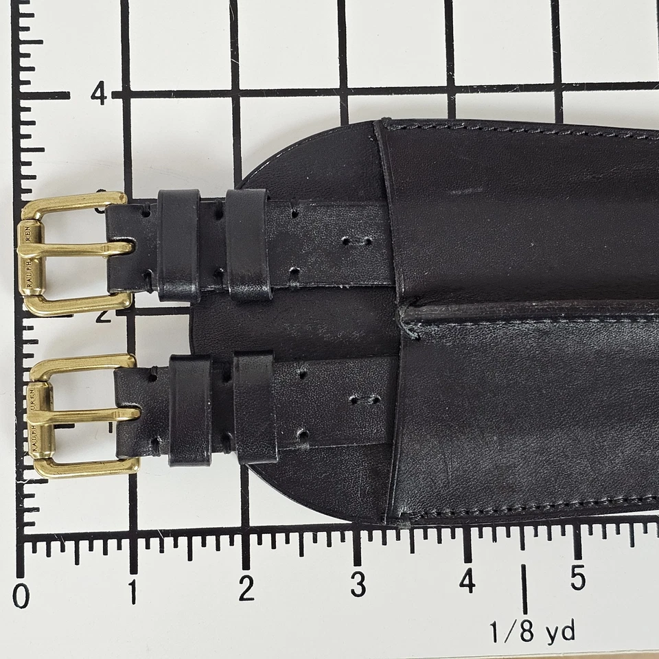 Cinto de couro largo RALPH LAUREN S/M 30-32" cintura equestre espartilho coleção - Imagem 4 de 4