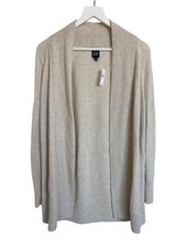 Gap Oatmeal Open Front Soft Knit Cardigan Sweater