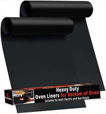 2 Pack Large Thick Heavy Duty Non Stick Teflon Oven Liners Mat, 2 Pack, Black 