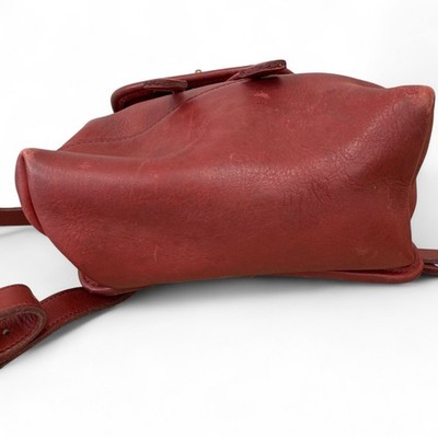 Vintage COACH 9960 Red Leather Backpack Turnlock Flap Bag