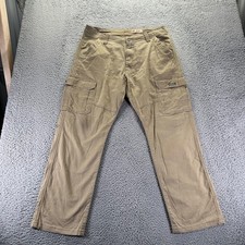 Wrangler Cargo Pants Mens 34x30 Beige Cotton Stretch Relaxed Fit Workwear