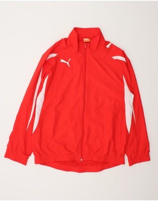 PUMA Mens Graphic Tracksuit Top Jacket Small Red Colourblock Polyester AW08