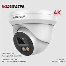 VIKYLIN 8MP POE IP Camera Dual Light Full Color  IR Light Built-in MIC ONVIF 4K
