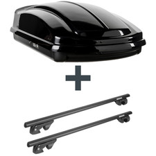 Dachbox LEVUP Space 330 + Dachträger Menabo für Renault Laguna G. Tour II Typ KG