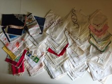 LARGE LOT 110 Vintage Hankies Embroidered Cutter Lot