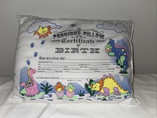 Vintage Newborn Baby Birth Certificate Keepsake Precious Pillow
