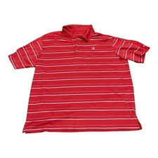 Champion Polo Shirt Mens 3XL Red White Stripe Performance Golf Stretch Active