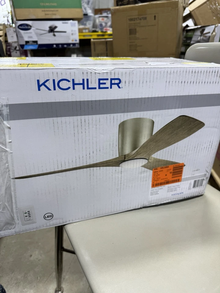 Kichler 300032 Volos 48" 3 Blade Hugger Indoor Ceiling Fan - Wall - Nickel - Image 3 of 3