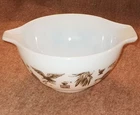 vintage Pyrex White Mixing Bowl Early American Eagle 441 Cinderella Nesting