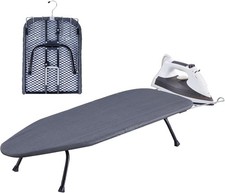 Foldable Table Top Ironing Board with Iron Rest, Portable Blcak