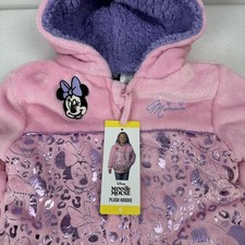 Disney Princess Girls Pink Plush Sherpa Lined Hoodie Warm Cozy Zip-Up Size 5 NWT