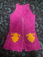 RARE Vintage 1970s suede tunic vest xs small