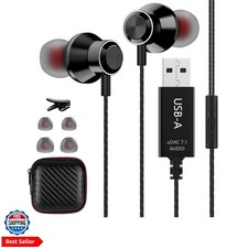 USB Headset with Microphone for PC, 8.2 FT Long Cord Computer Headphones for ...