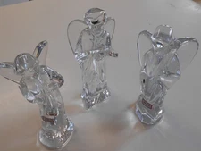 Baccarat Crystal Nativity Angels - Cello, Horn, Songbook/Hymnal