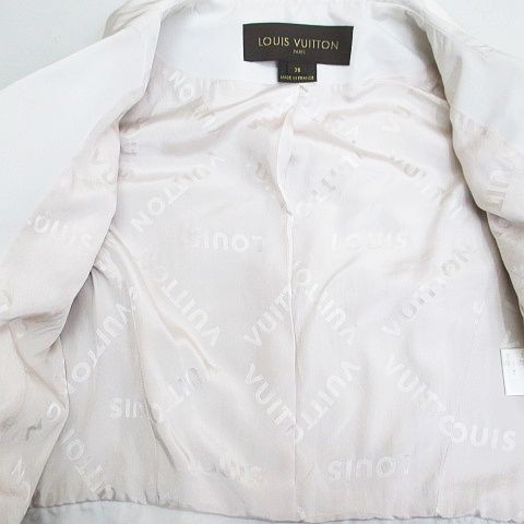LOUIS VUITTON jacket lightweight silk 38 white white made in France stitch snap - Bild 6 von 8