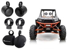 2 Rockville MAC65B 6.5" 360 Degree Swivel Tower Speaker Pods Covers RZR/ATV/UTV