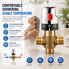 Brass Hot Cold Water Mixing Valve Thermostatic Bathroom Faucet Mixer Valve