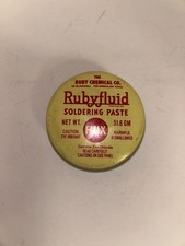 Rubyfluid soldering paste flux Vintage tin container With Product