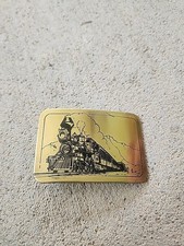 VINTAGE 1970s GREAT AMERICAN BELT BUCKLE CO. BRASS TRAIN STEAM ENGINE