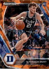 2021 Panini Prizm Draft Picks #34 Matt Hurt Orange Ice Duke Blue Devils