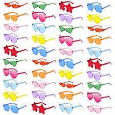 10/20/40 Pack Fun Colorful Rimless Party Sunglasses Bulk Retro Funny Glasses ...