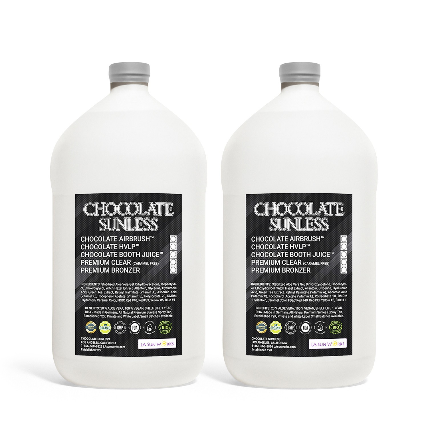 Chocolate Sunless Spray Tan  Self Tanning Mist for Face, 2 oz - LOT OF 2