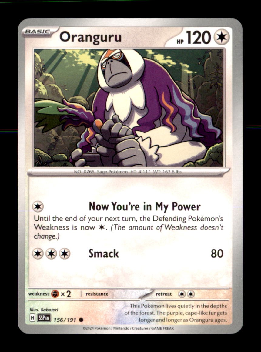Oranguru 156/191 Common Surging Sparks Pokemon Near Mint