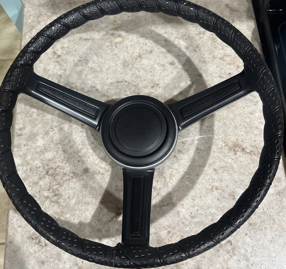 1970 BMW 2002 Steering Wheel Black Leather - Image 2 of 4
