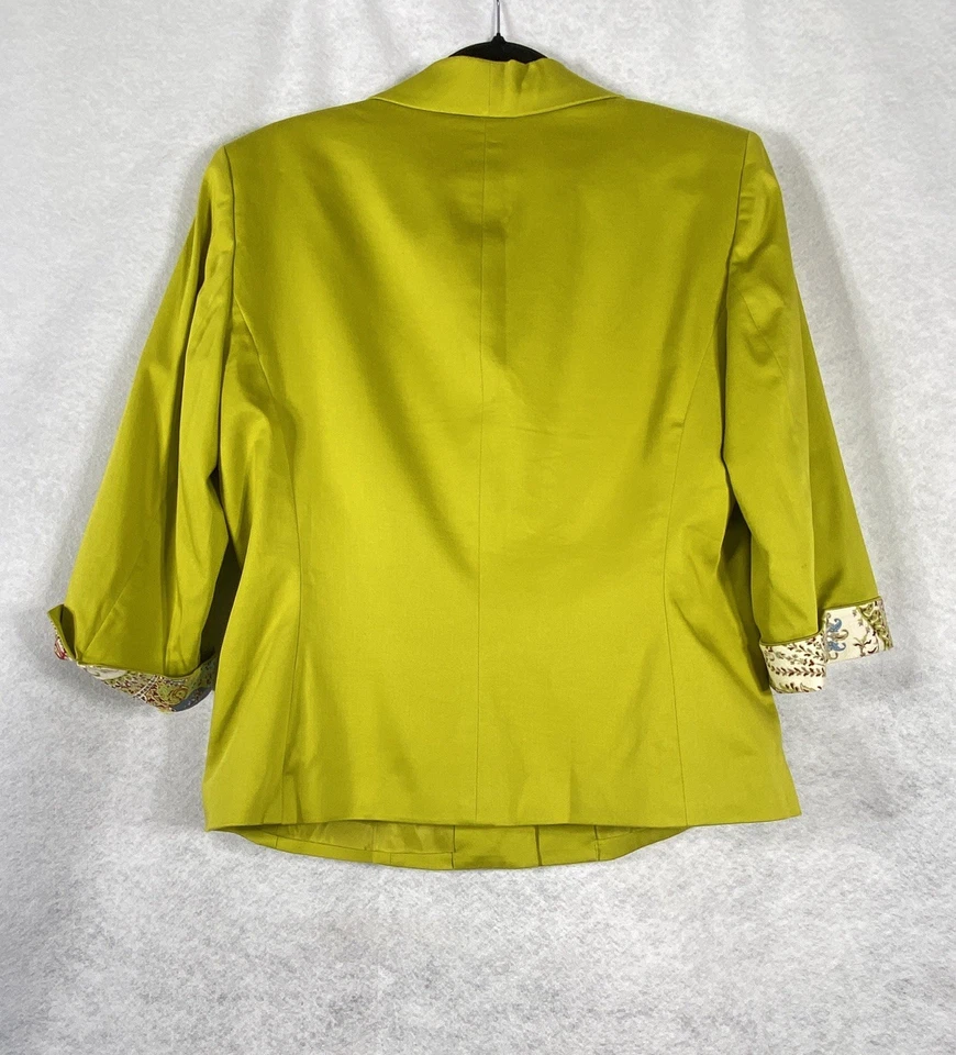 Le Suit 2 piezas Falda Traje Para Mujer’s 12 Verde Rojo Blazer Botones Paisley Mangas Largas Foto 4 de 4