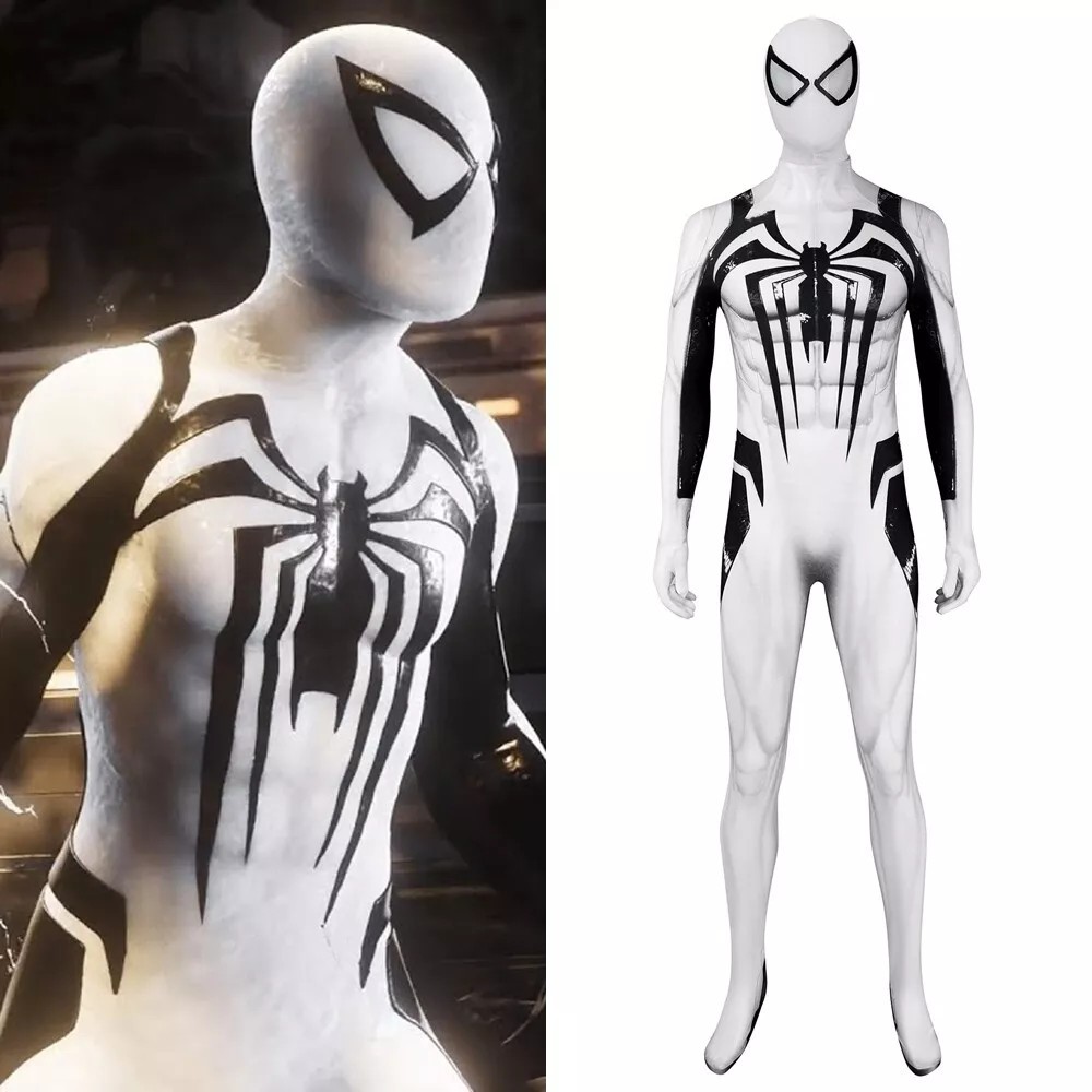 Mono Blanco Spider-Man Anti-Veneno Spiderman Disfraz Juegos con disfraces Halloween Adulto