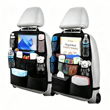 2 Pack Backseat Car Organizer - Back Seat Protector with 9 Storage Pockets - ...